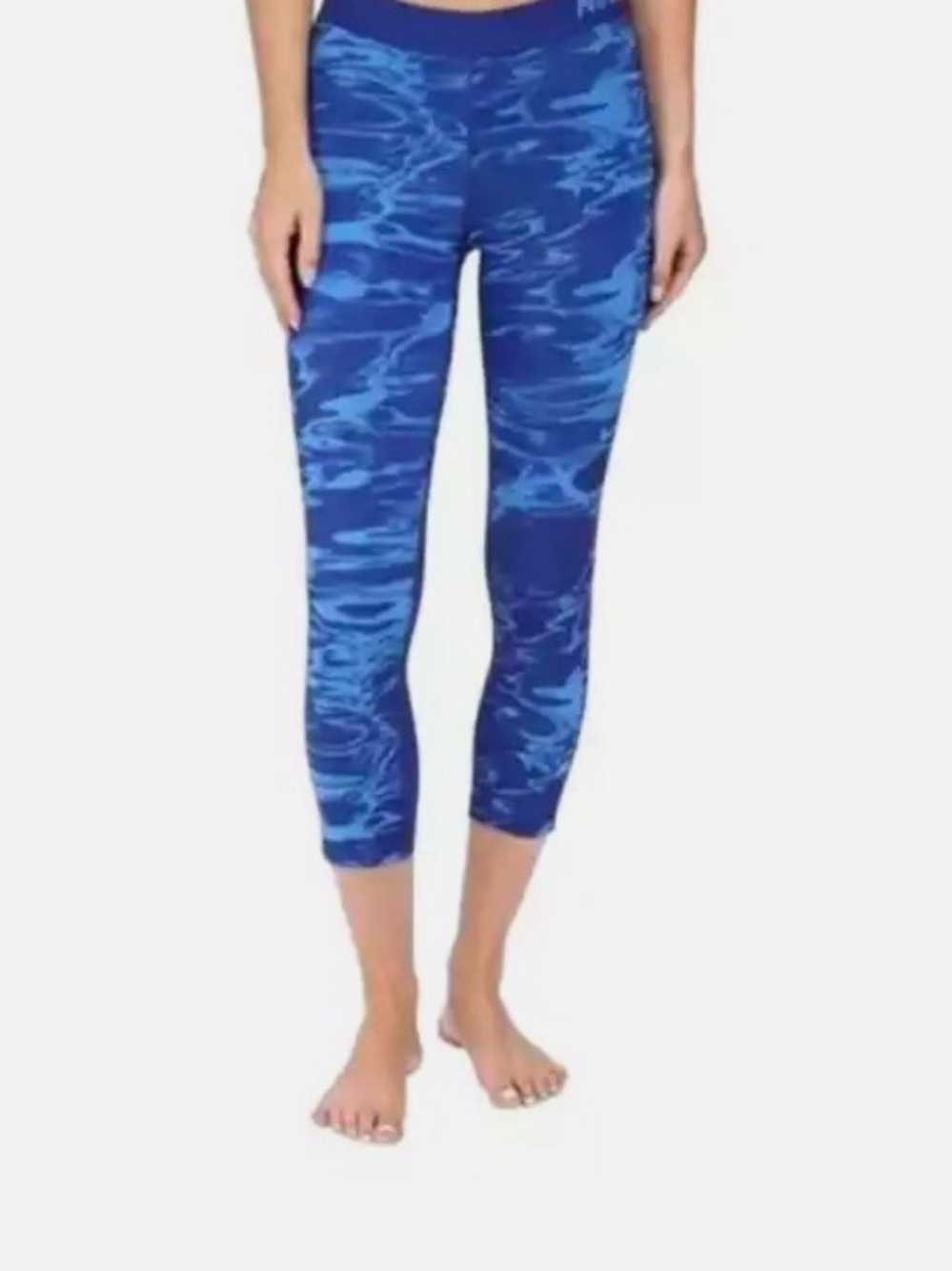 Nike Pro Dri-Fit Blue Swirl Pool Print Crop Tights Women’s Capri Leggings Size M